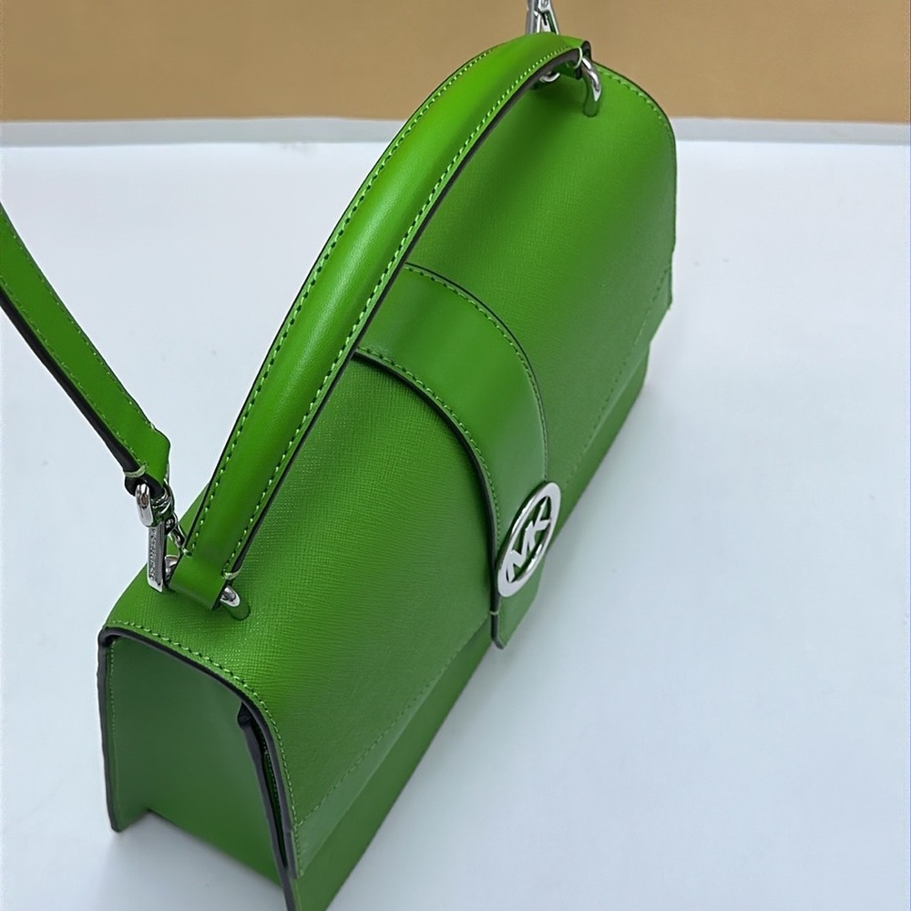 Michael Kors Greenwich Medium Saffiano Leather Satchel Crossbody Shoulder Bag - Picture 8 of 16